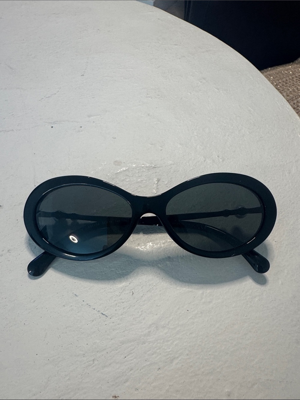 Chanel oval sunglasses with pearl detail